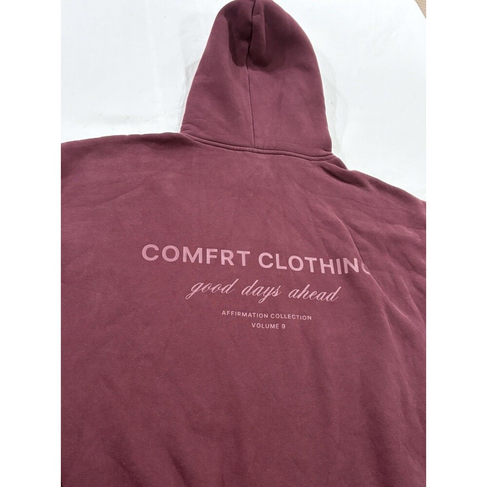 Comfrt Affirmation Collection Volume 9 Hoodie Mega Maroon Purple Burgundy Size L - Picture 12 of 16